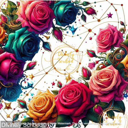 Enchanted Rose & Constellation - Stationery (Digital or Physical Options)